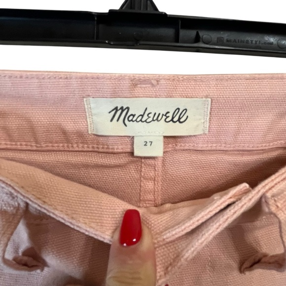 Madewell Emmett Pink Oyster Wide-Leg High Rise Crop Pants SZ 27 - Picture 4 of 10